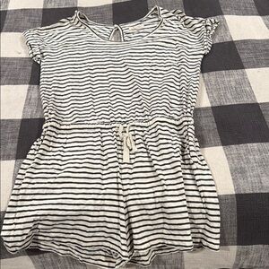 Lou & Grey Black and White Striped Jumpsuit